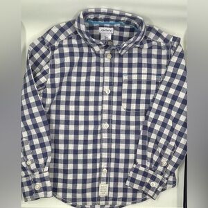 CARTER’S 3T Button Down Shirt in a Blue Checked Pattern